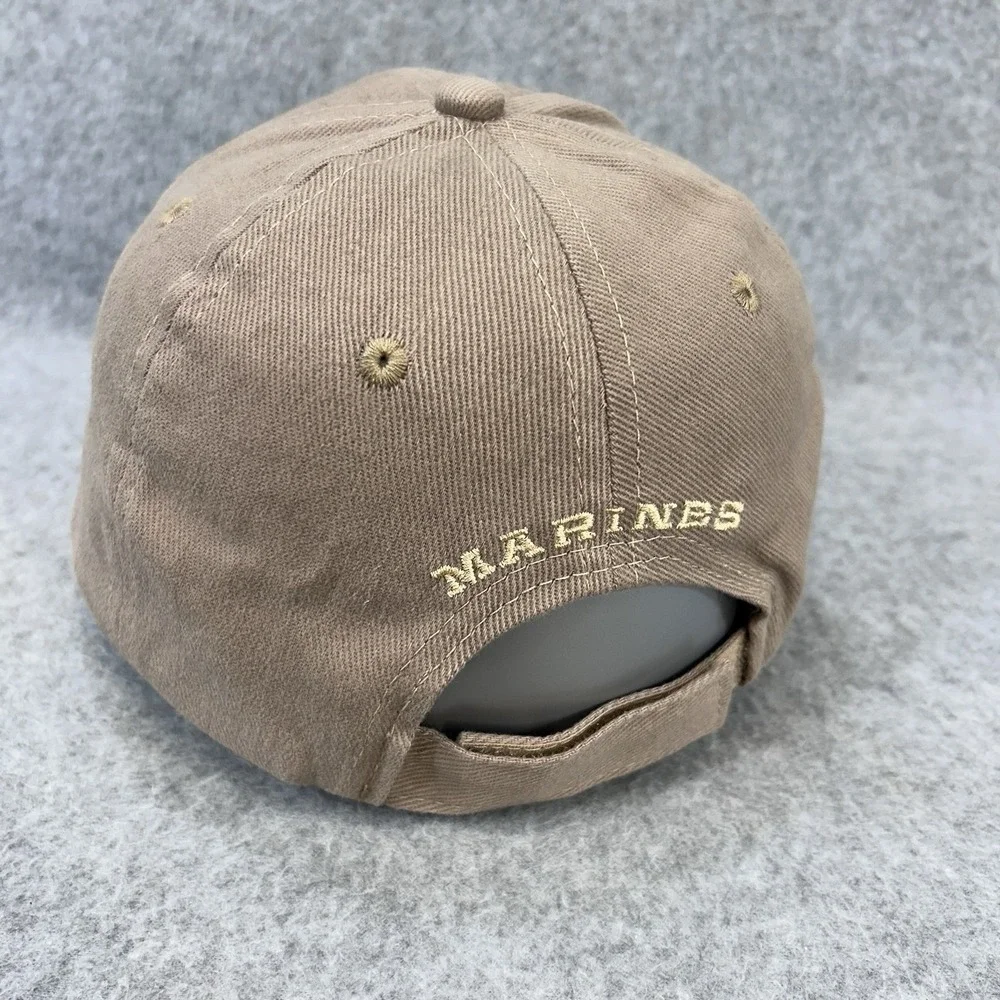 Grunt Apparel US Marine Corps Hat Camo Bill‎ Strapback Tan Cap